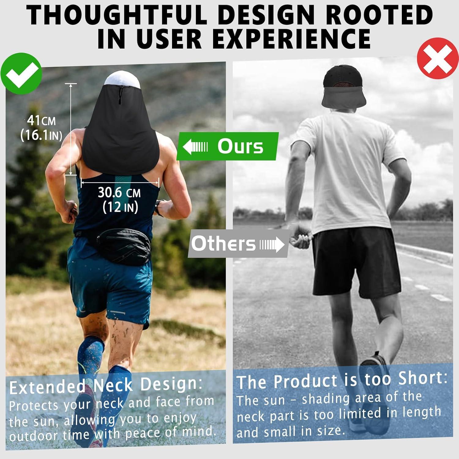 Drape de Cuello Ajustable UV 80+ Negro - Protección Solar Multifuncional