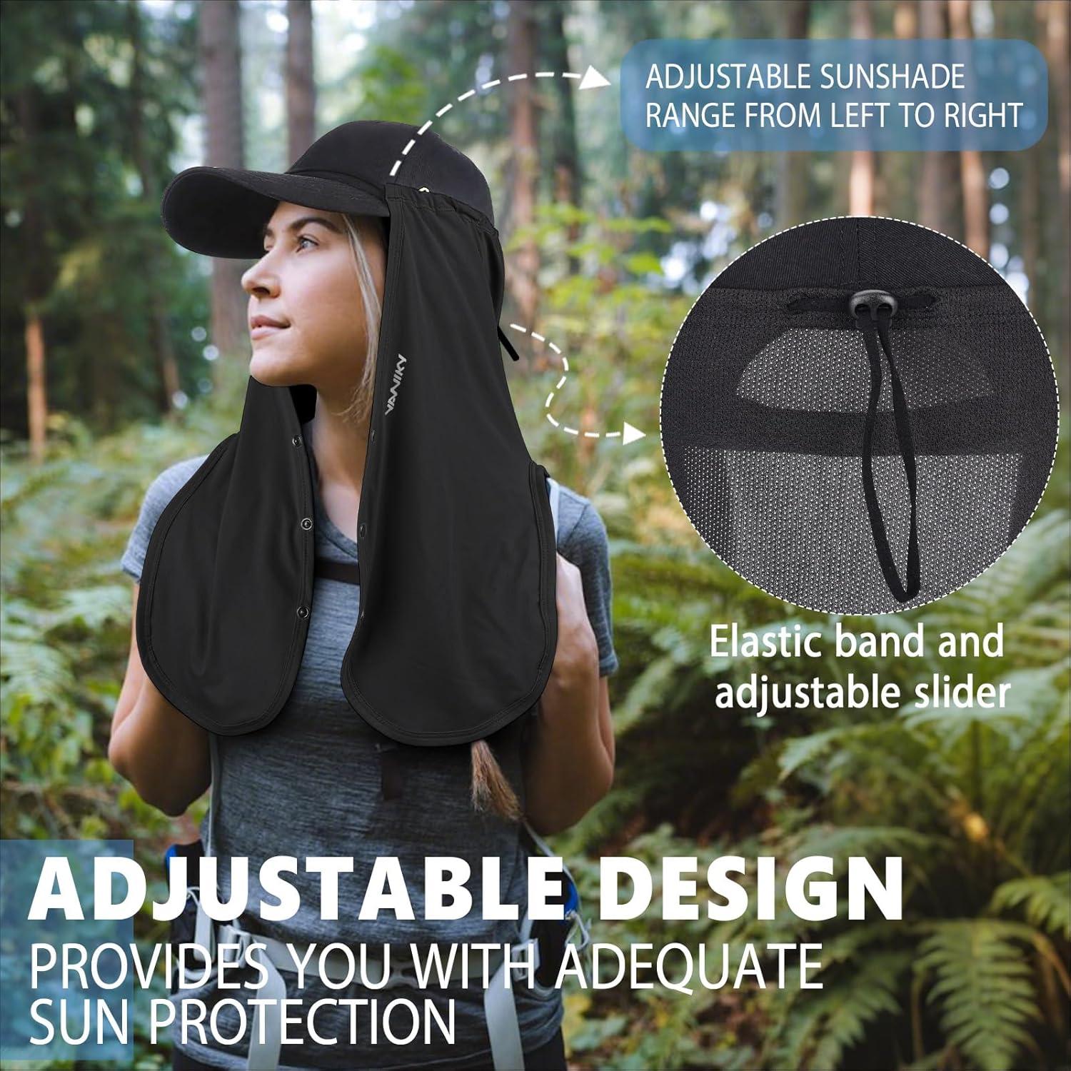 Drape de Cuello Ajustable UV 80+ Negro - Protección Solar Multifuncional