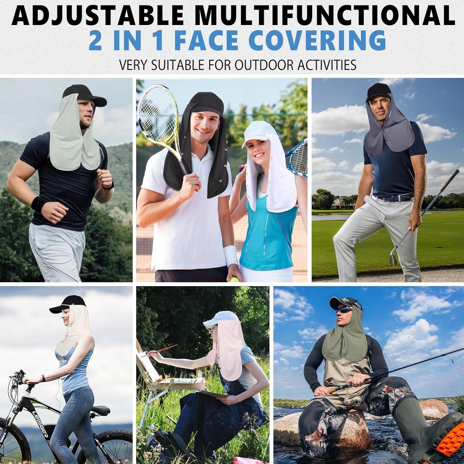 Drape de Cuello Ajustable UV 80+ Negro - Protección Solar Multifuncional