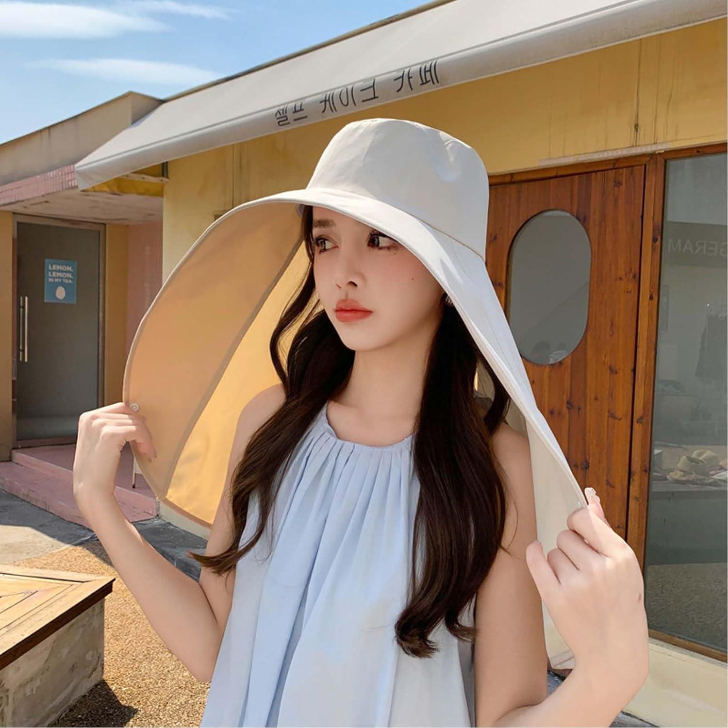 Sombrero de sol para mujer con ala ancha y protección UV