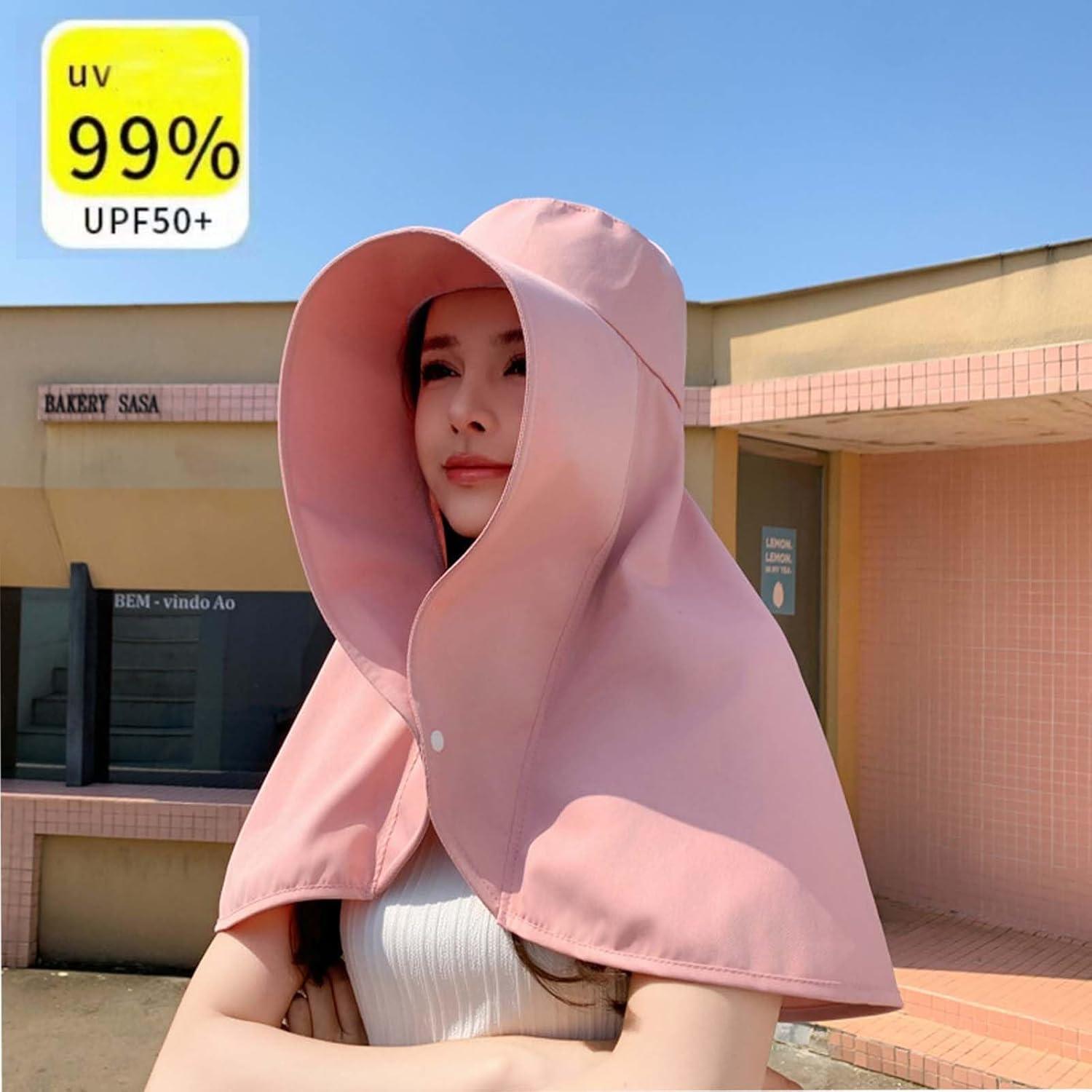 Sombrero de sol para mujer con ala ancha y protección UV