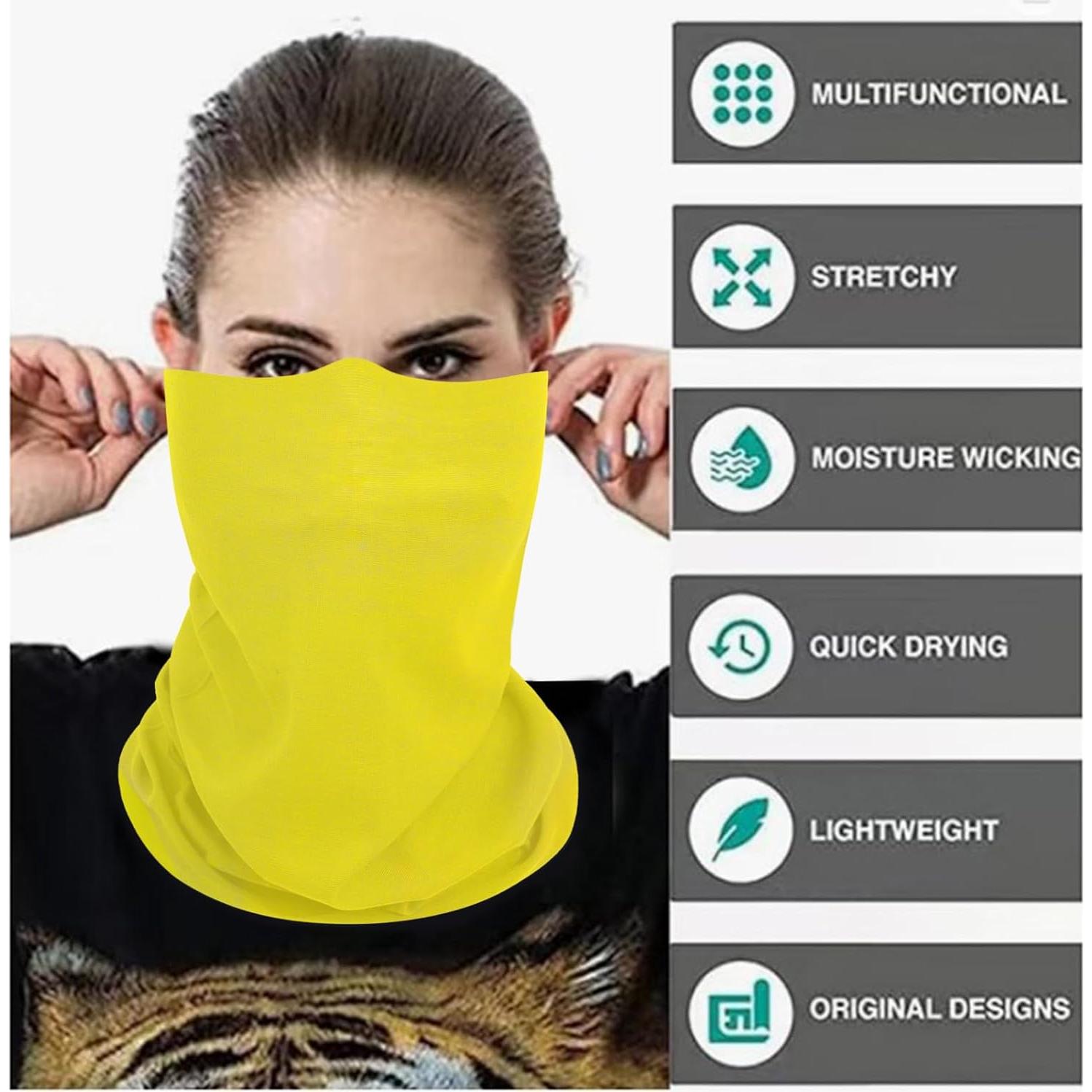 Máscaras Gaiter para Cuello CTSC 10 Piezas Amarillo