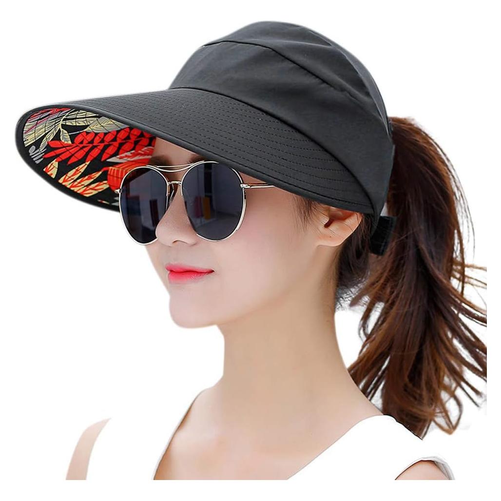 Sombrero de Sol HINDAWI para Mujeres Plegable UV Negro