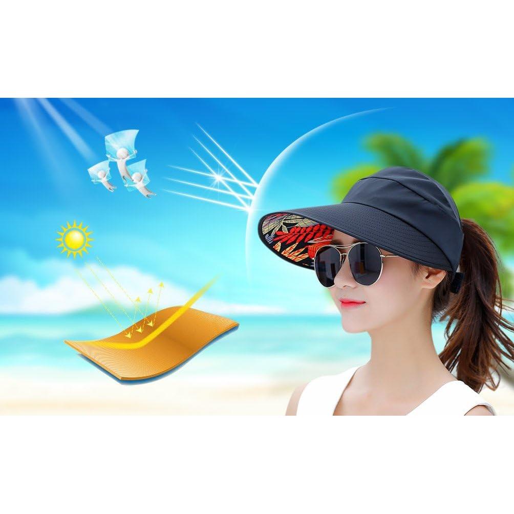 Sombrero de Sol HINDAWI para Mujeres Plegable UV Negro