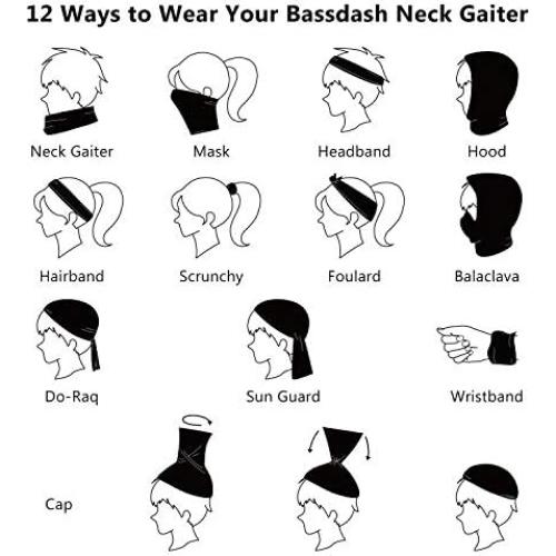 Gaiter de Cuello para Niños BASSDASH UPF 50+ Protección UV