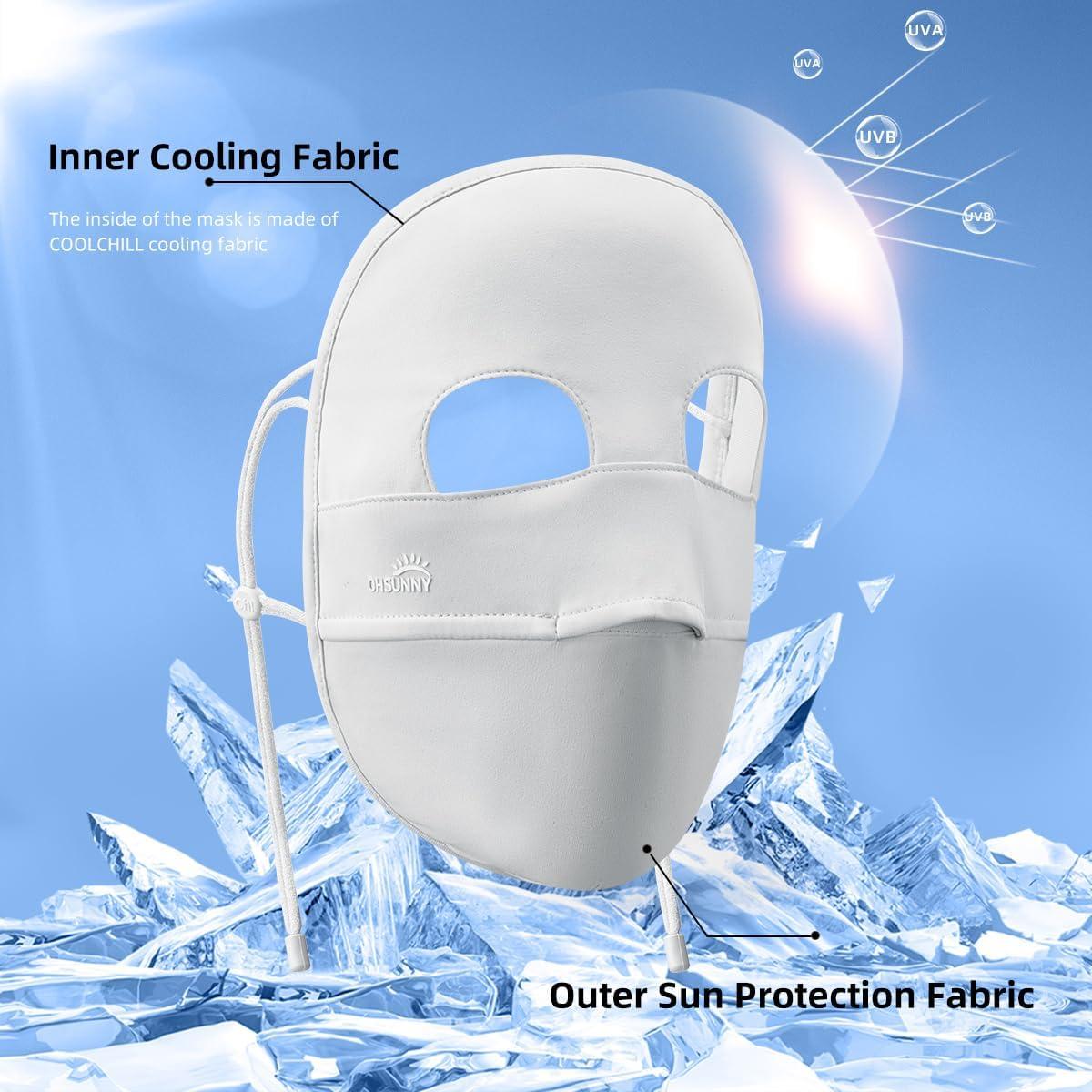 Cubierta Facial Solar UPF 50+ para Mujeres - Transpirable Gris