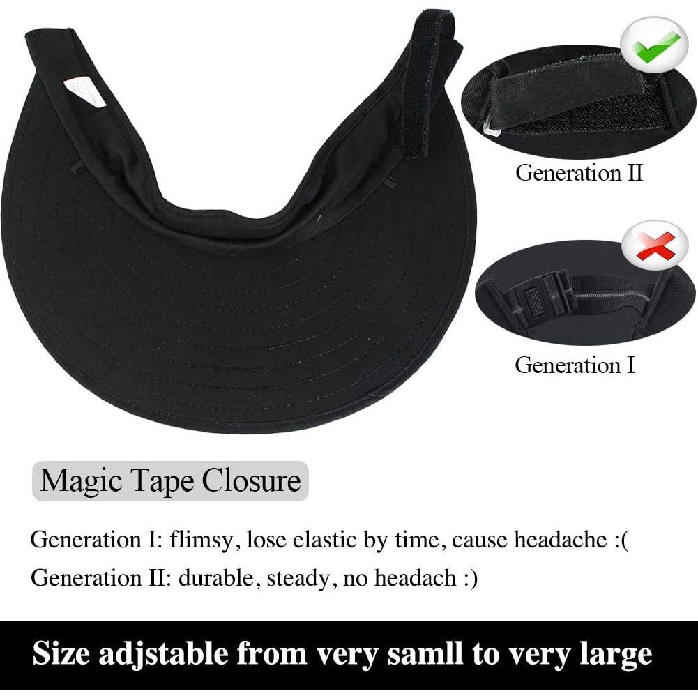 Sombrero Visera Ancha UV 50+ para Mujeres - 2 Piezas Negro