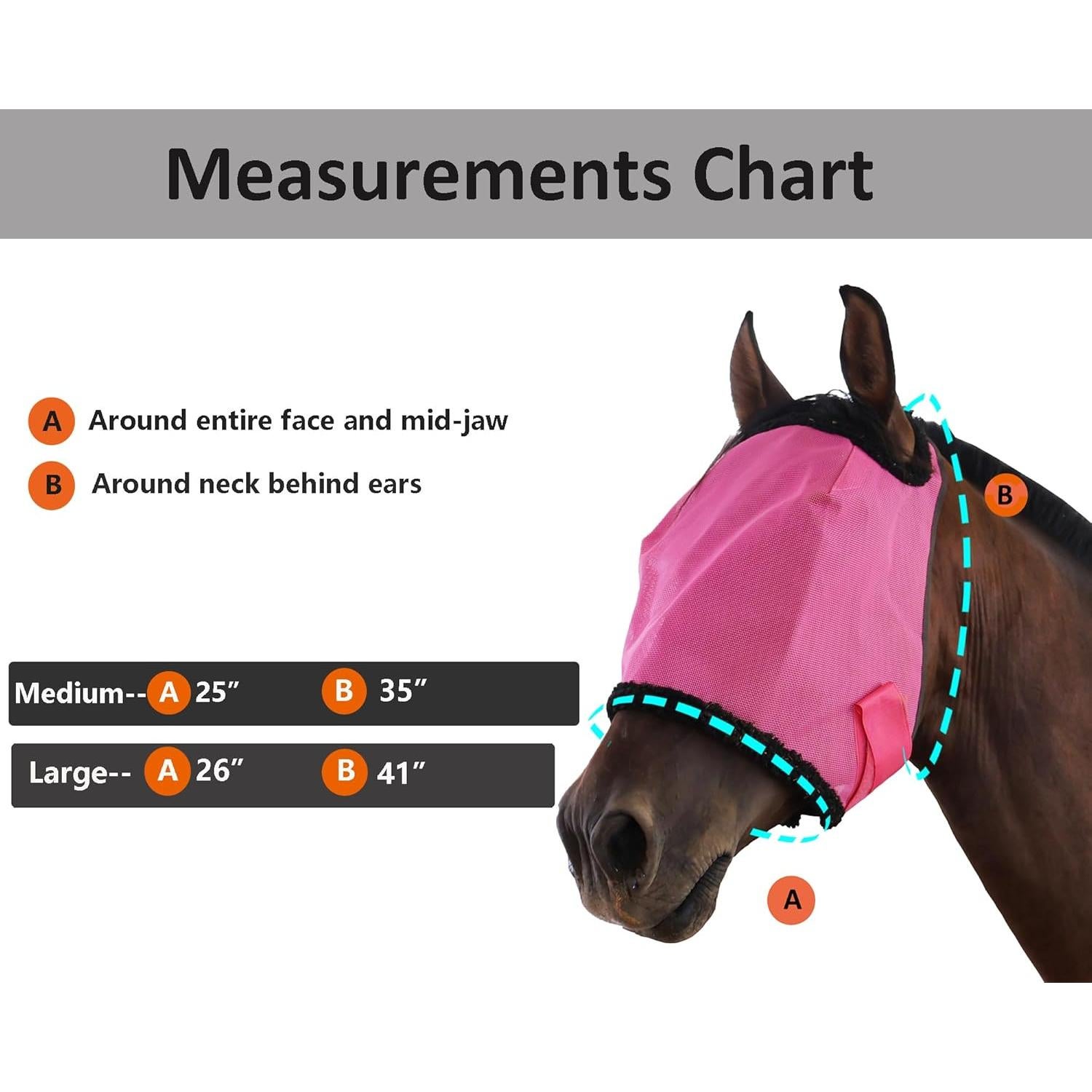 Máscara para Moscas de Caballo KZWT UV Grande Negra