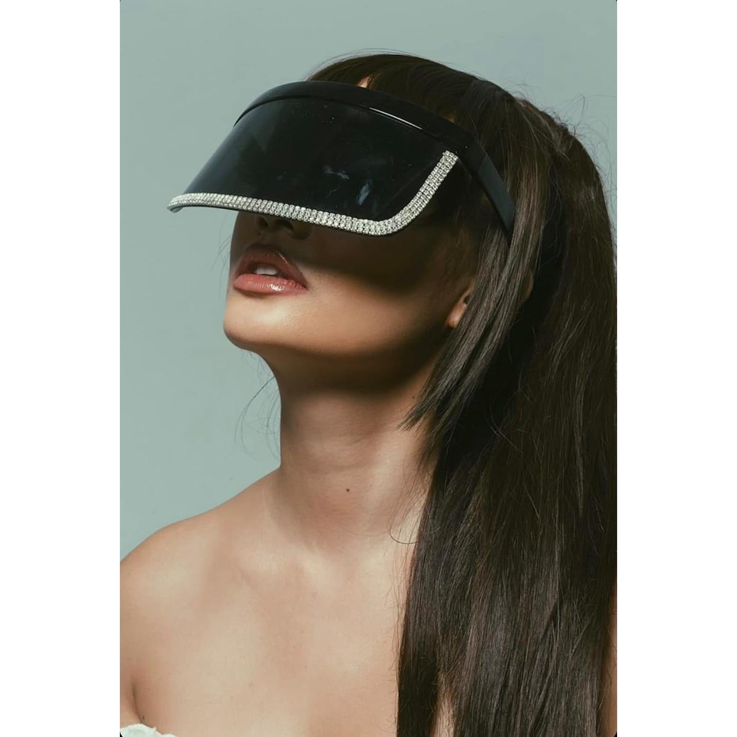 Gafas de sol ShadyVEU UV400 con escudo facial y strass