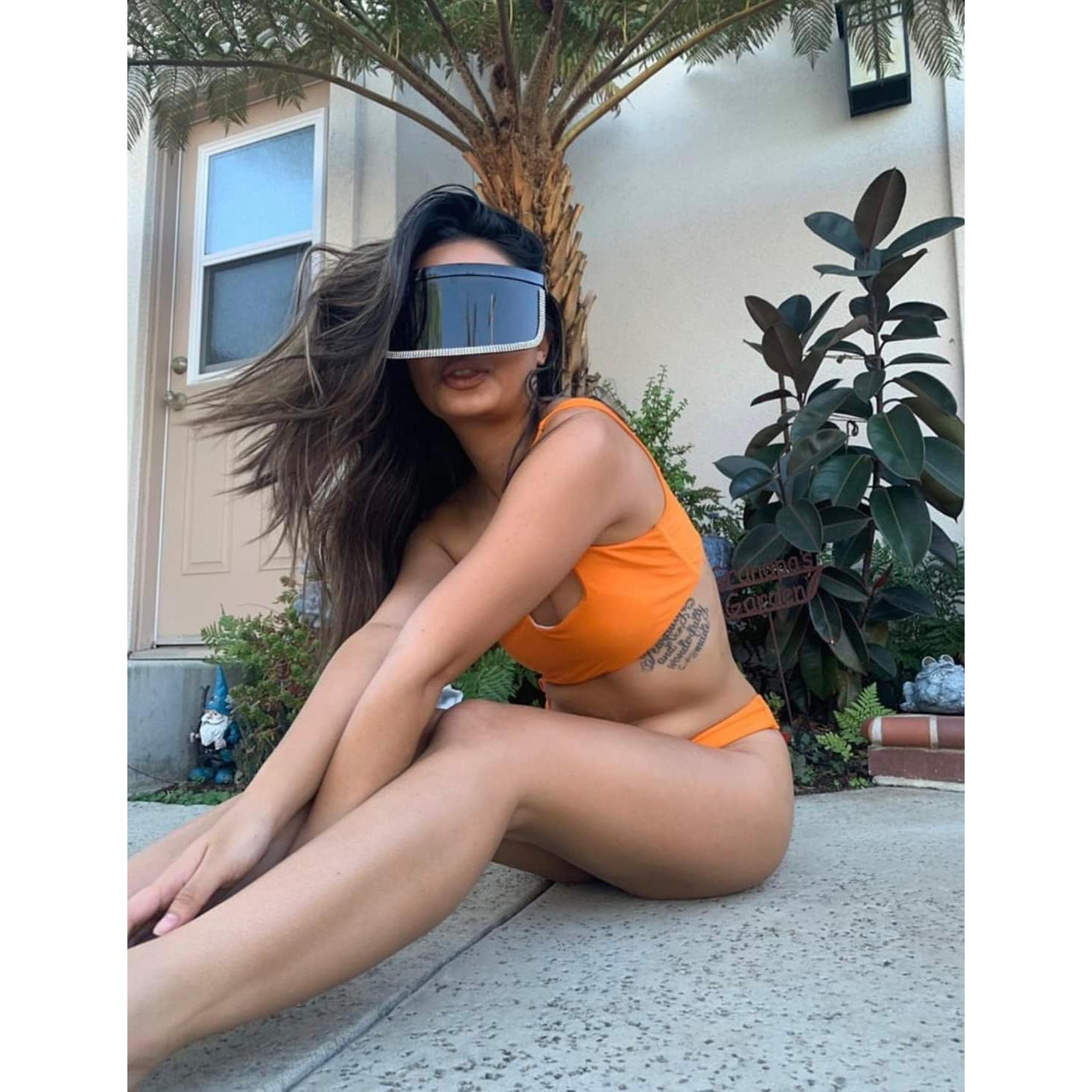 Gafas de sol ShadyVEU UV400 con escudo facial y strass