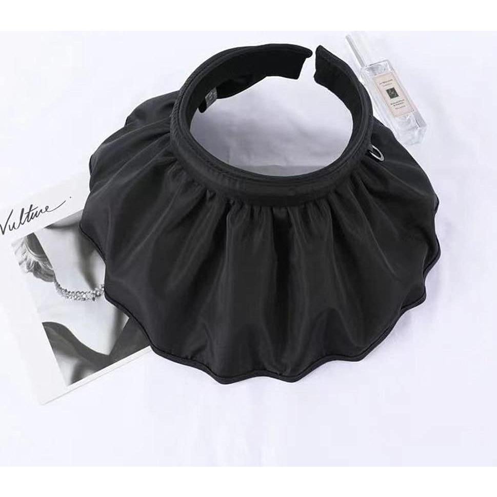 Gorra de Sol Plegable Mujer UV Protección Verano Negra