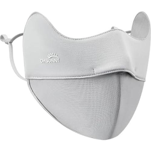 Cubierta Facial Solar UPF 50+ Gris - Máscara Transpirable para Mujeres