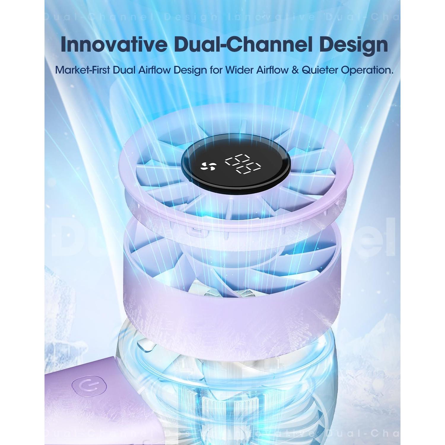 Ventilador Turbo Portátil JINLICTE 5200mAh con Luz Nocturna