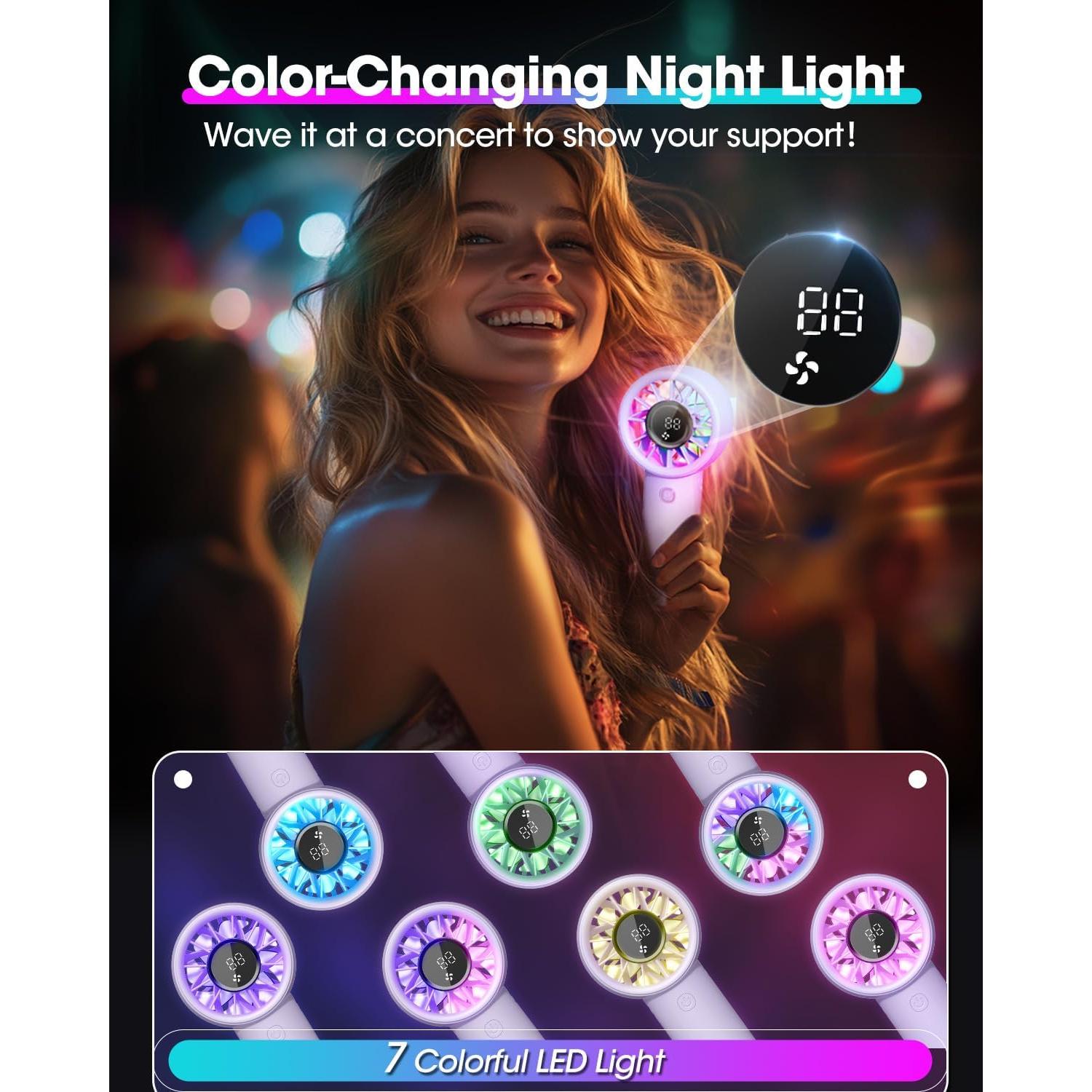 Ventilador Turbo Portátil JINLICTE 5200mAh con Luz Nocturna