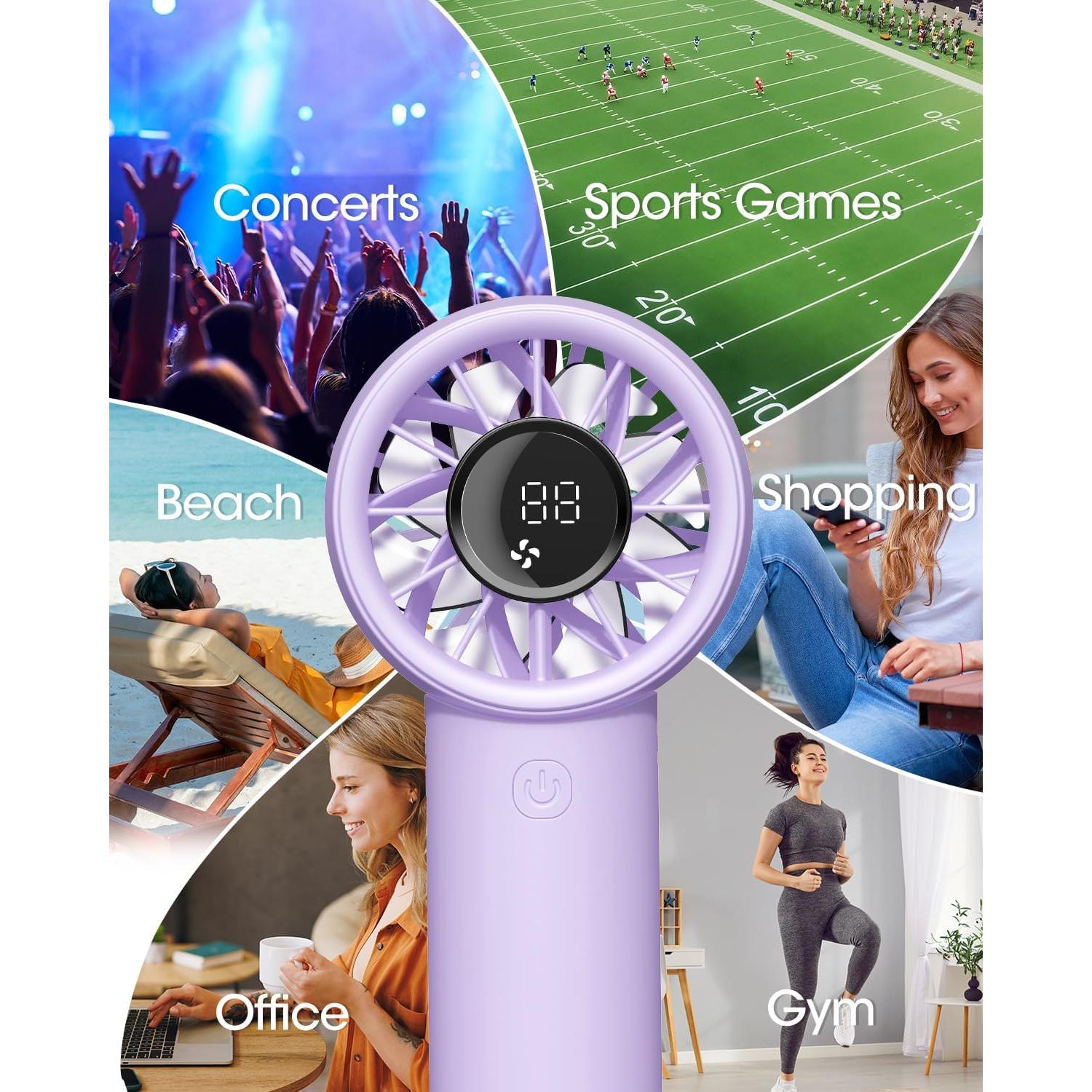 Ventilador Turbo Portátil JINLICTE 5200mAh con Luz Nocturna