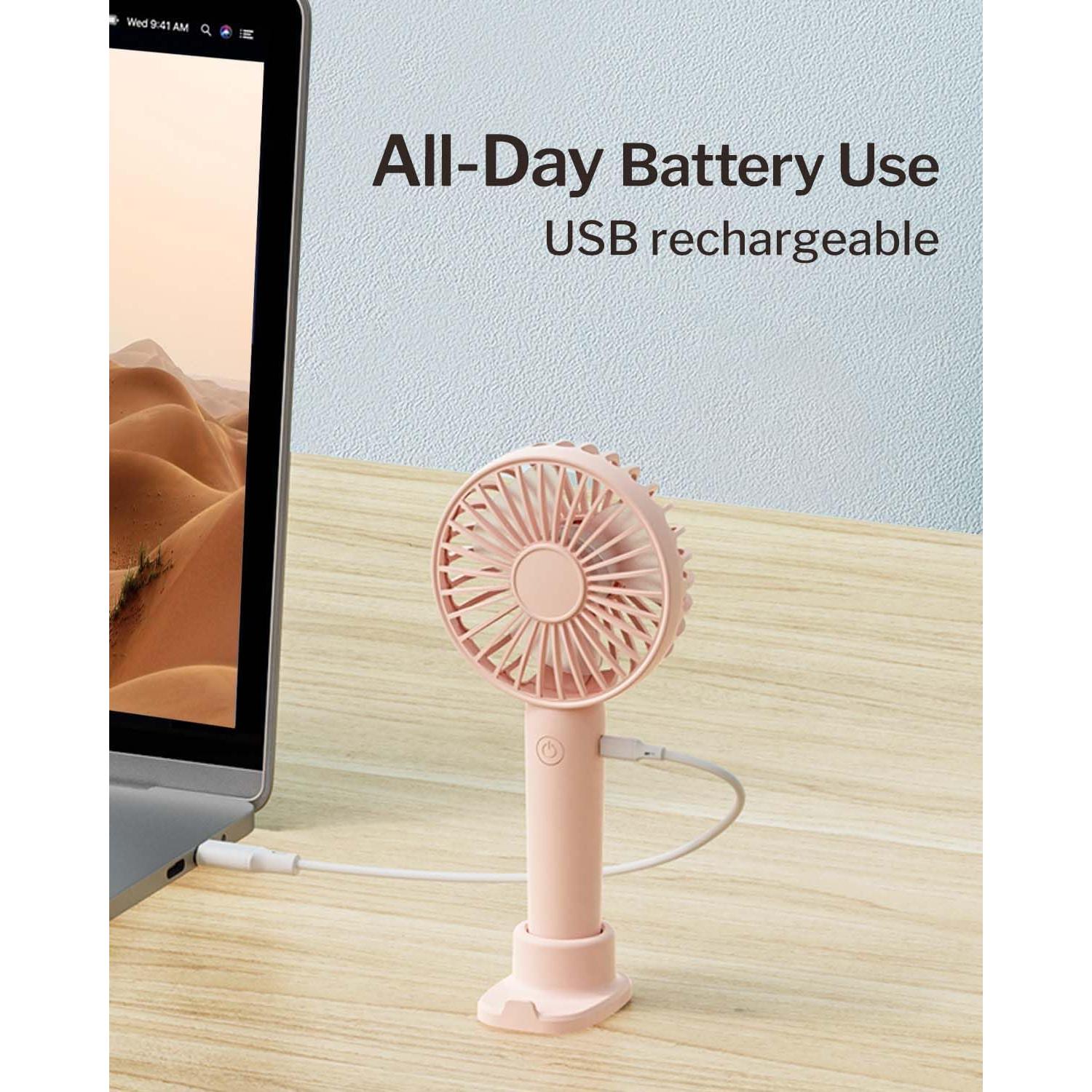 Ventilador Portátil Mini Linlinwill X018 Rosa Recargable USB