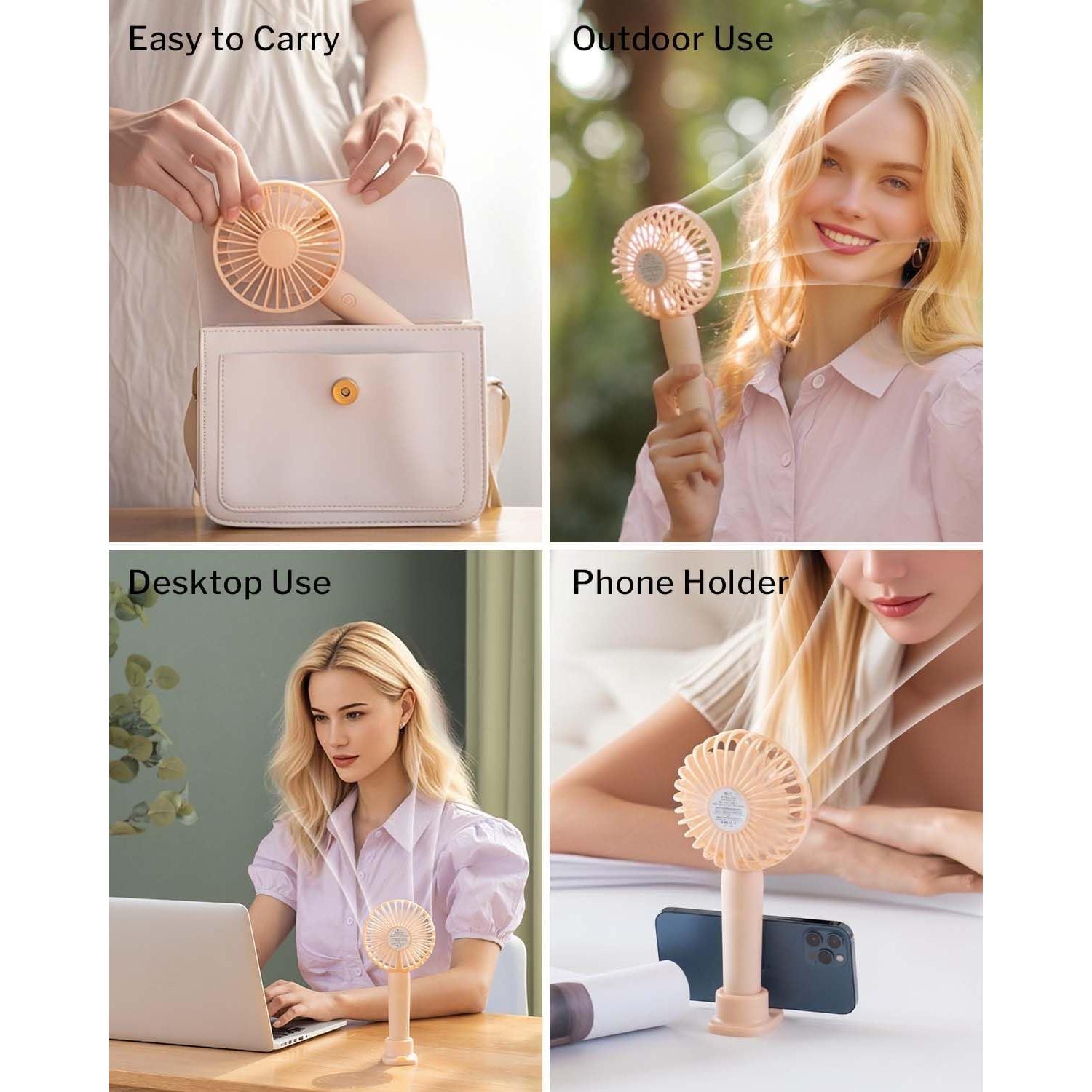 Ventilador Portátil Mini Linlinwill X018 Rosa Recargable USB