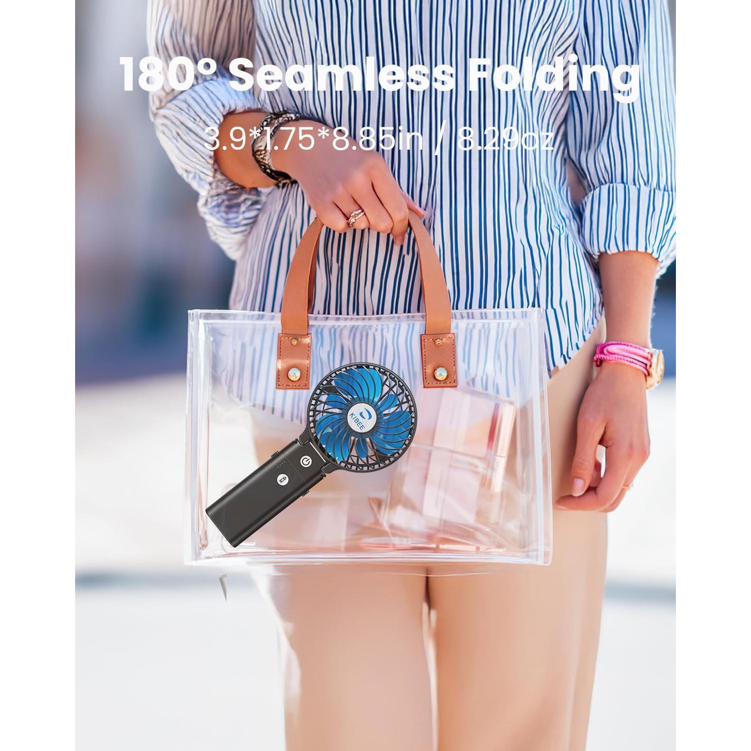 Ventilador Portátil KIBEE KB310 5200mAh USB 3 Velocidades Negro