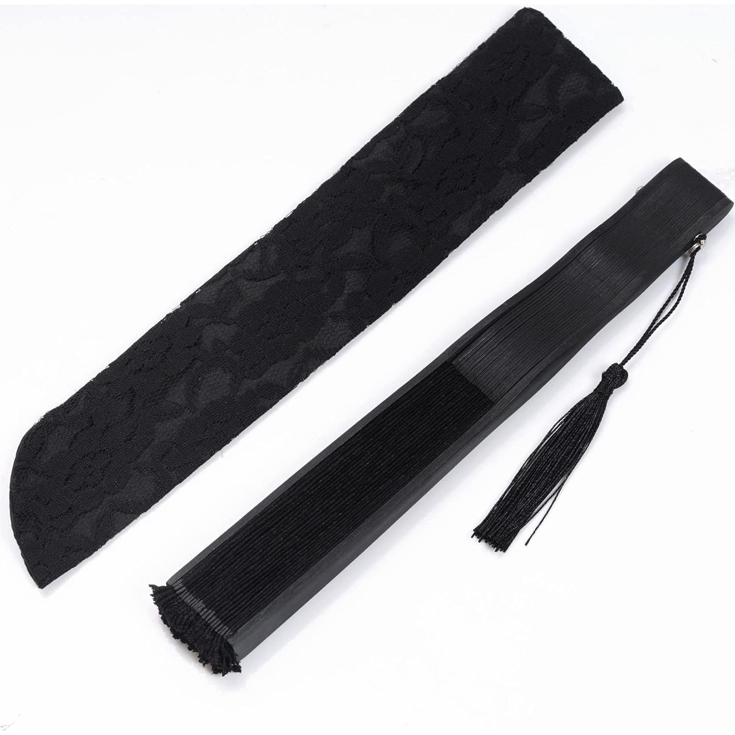 Abanico de Mano Plegable Choyaxo de Encaje Negro 40 cm