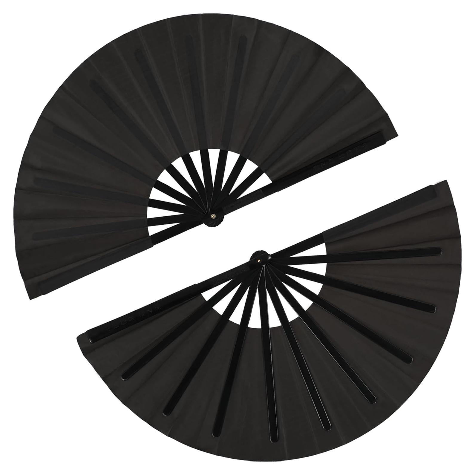 Abanicos de Aplauso Maitys 2 Pcs Plegables 34 cm Negro