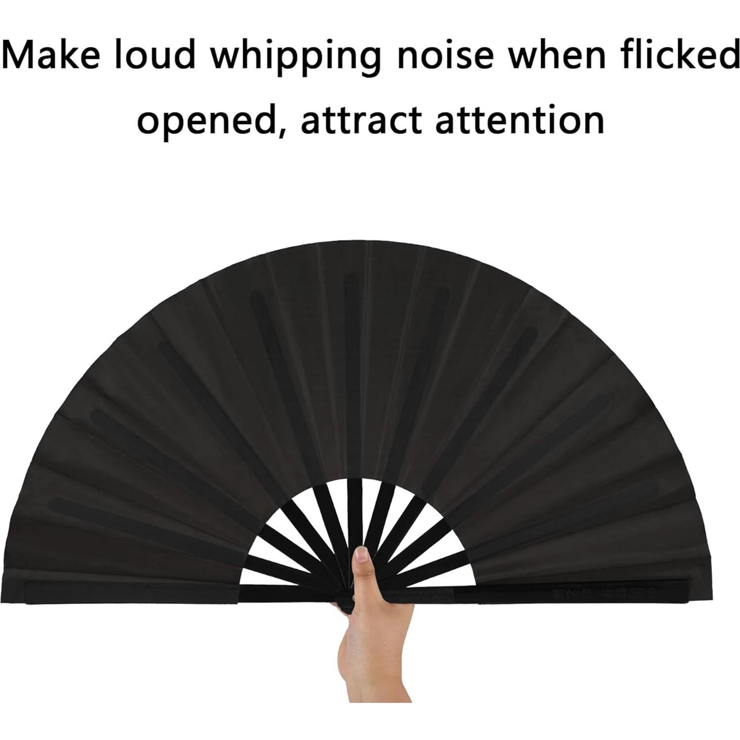 Abanicos de Aplauso Maitys 2 Pcs Plegables 34 cm Negro