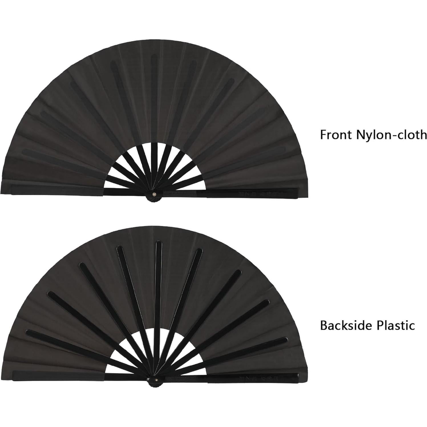 Abanicos de Aplauso Maitys 2 Pcs Plegables 34 cm Negro