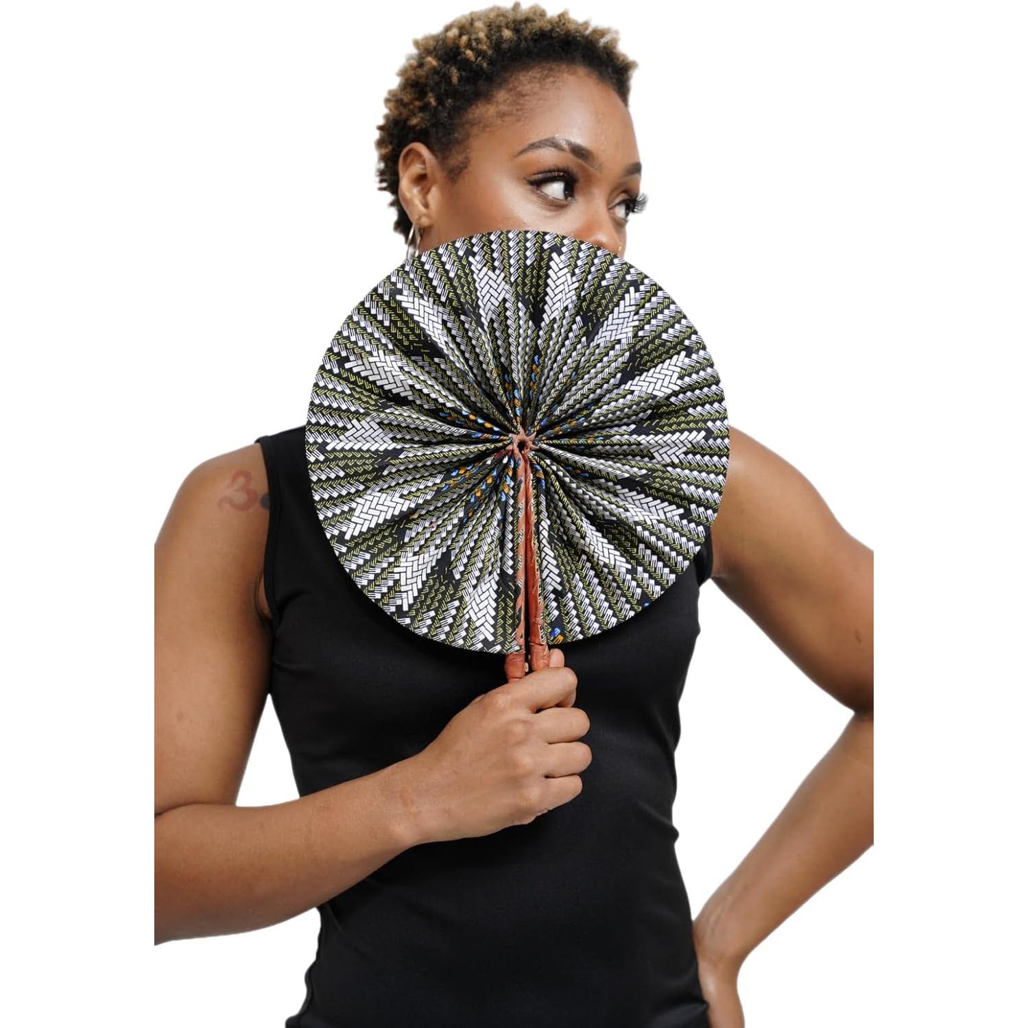 Abanico Plegable Dupsie's Kente Africana 27.94 cm