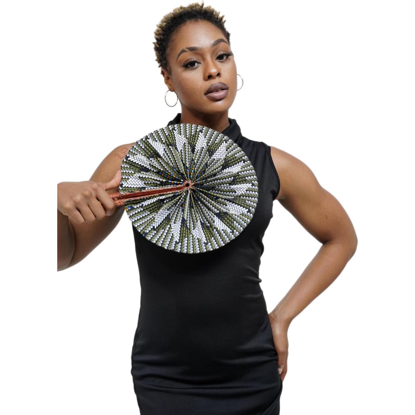 Abanico Plegable Dupsie's Kente Africana 27.94 cm