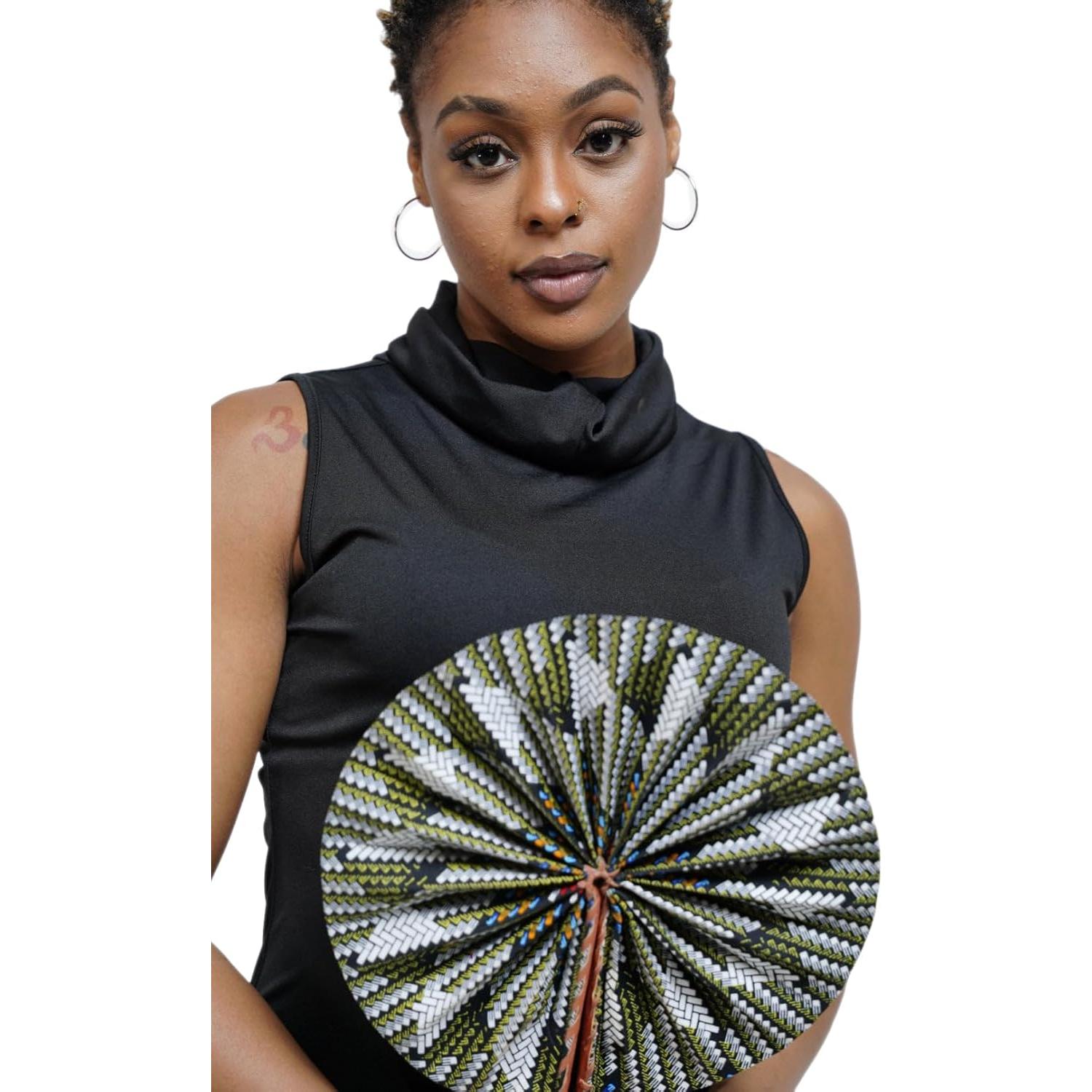 Abanico Plegable Dupsie's Kente Africana 27.94 cm