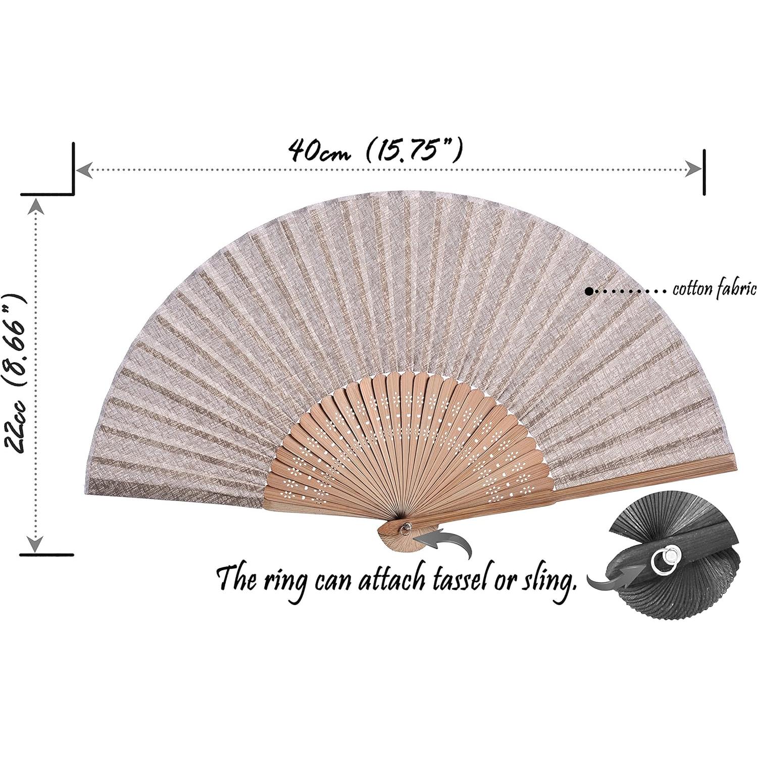 Abanico Plegable Salutto Café Geométrico 21.6 cm