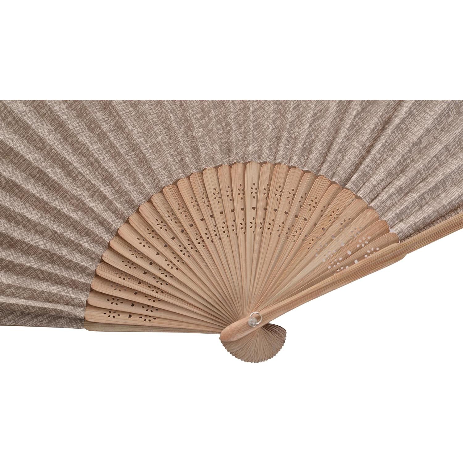 Abanico Plegable Salutto Café Geométrico 21.6 cm