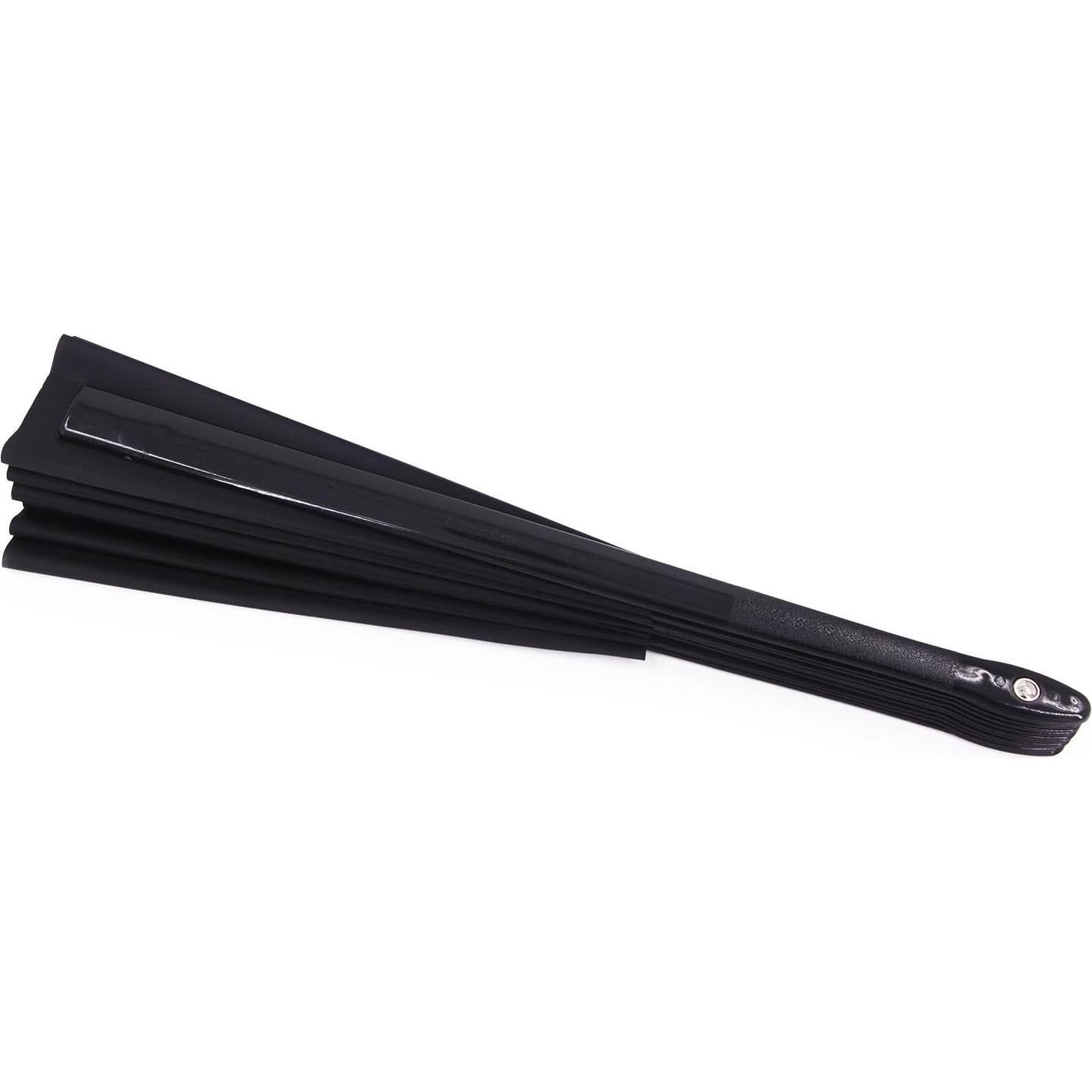 Abanico Plegable Amajiji de Nylon Negro 35cm para Danzas