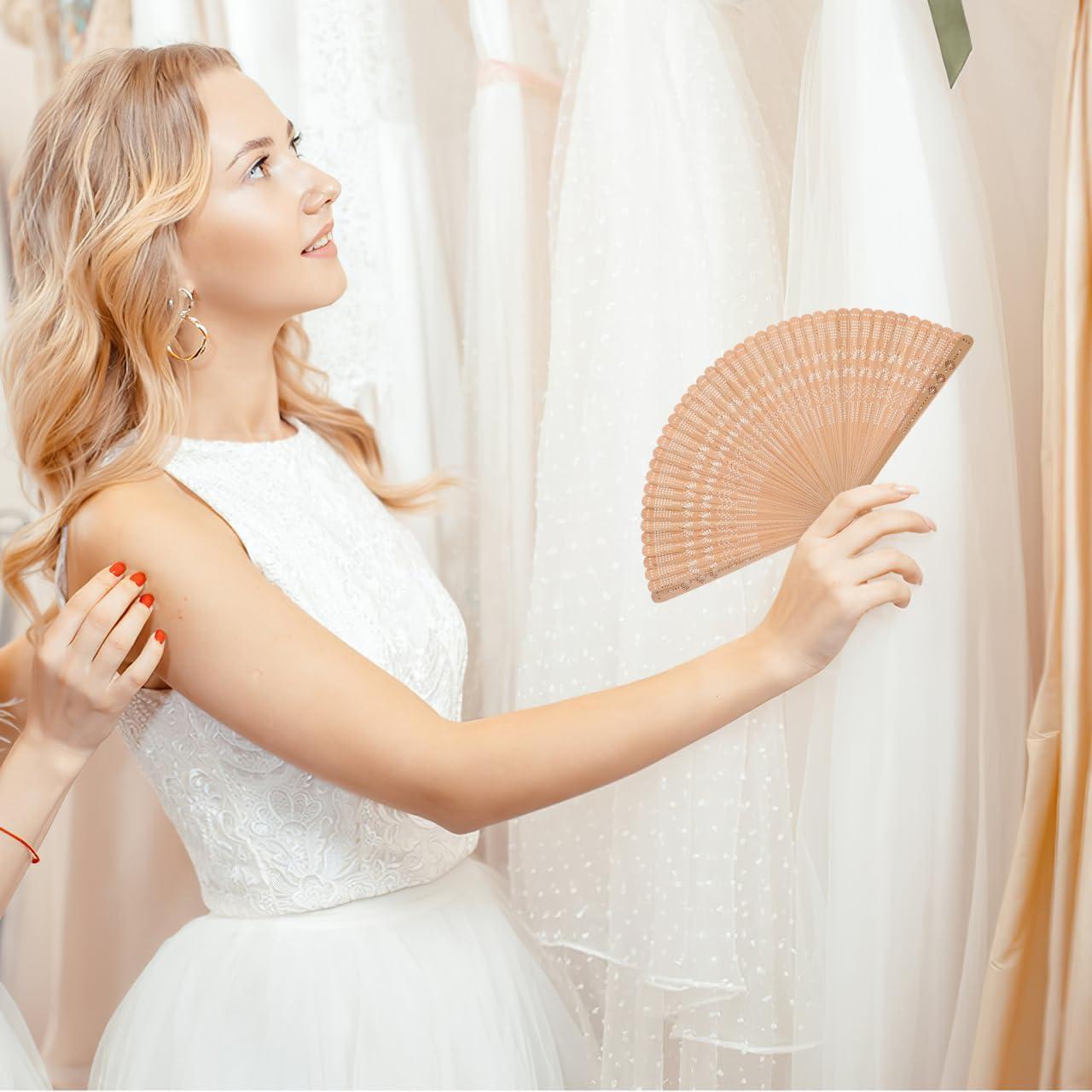 Abanico Plegable de Bambú BESPORTBLE Vintage 31cm Marrón