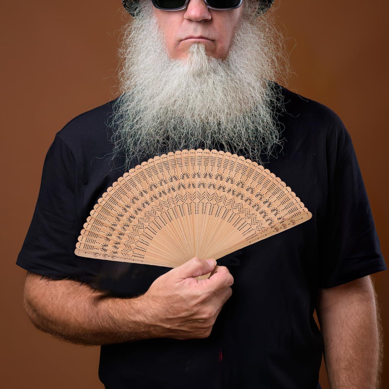 Abanico Plegable de Bambú BESPORTBLE Vintage 31cm Marrón