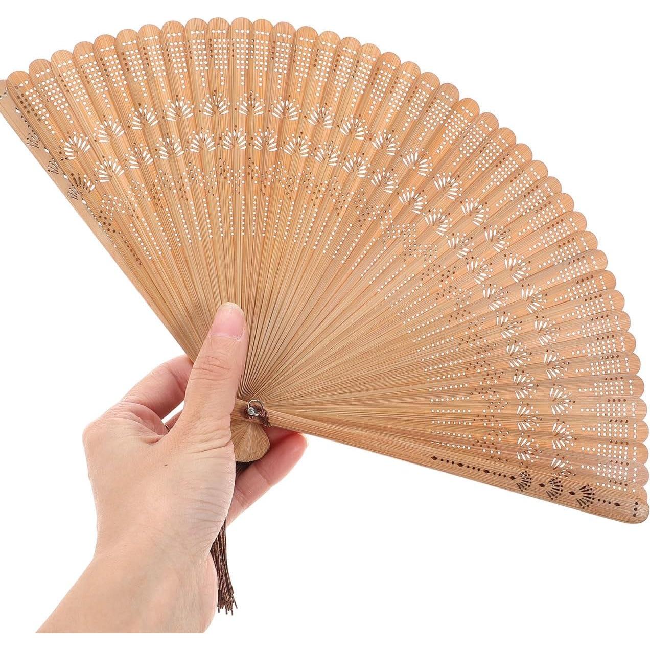 Abanico Plegable de Bambú BESPORTBLE Vintage 31cm Marrón