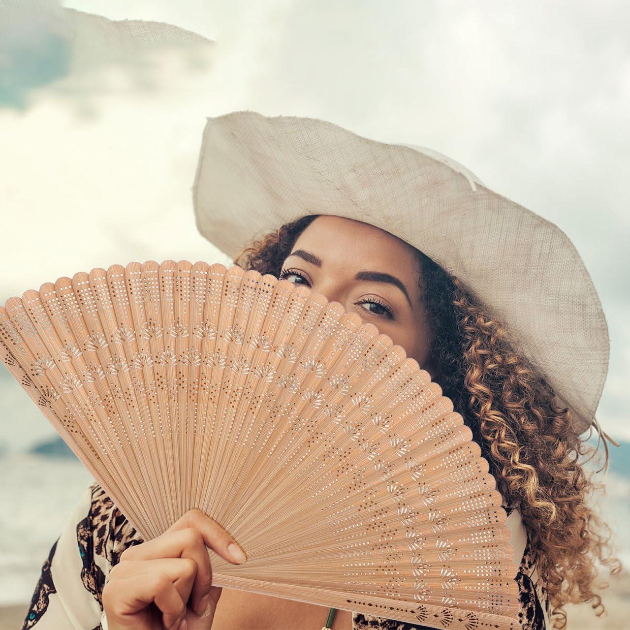 Abanico Plegable de Bambú BESPORTBLE Vintage 31cm Marrón