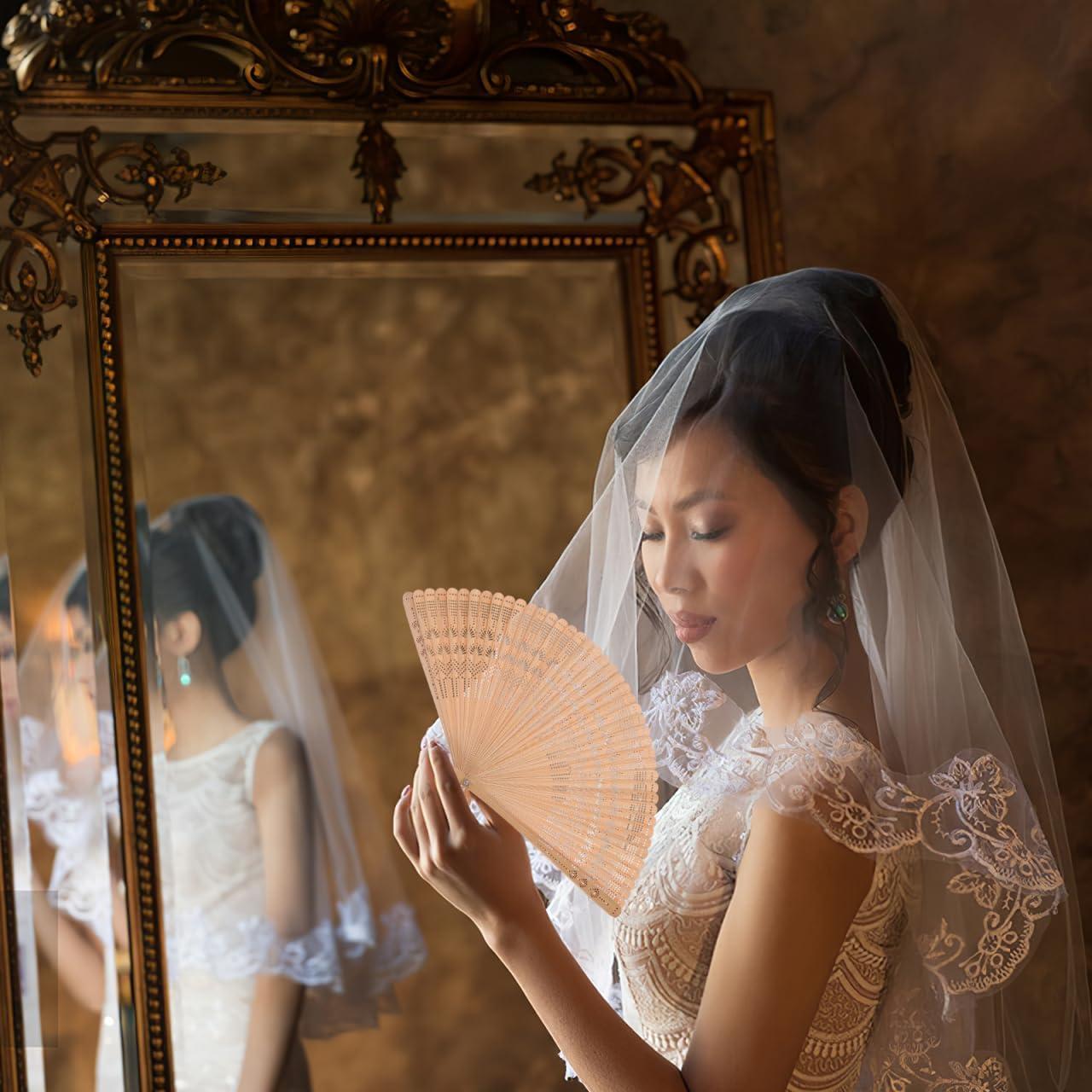 Abanico Plegable de Bambú BESPORTBLE Vintage 31cm Marrón