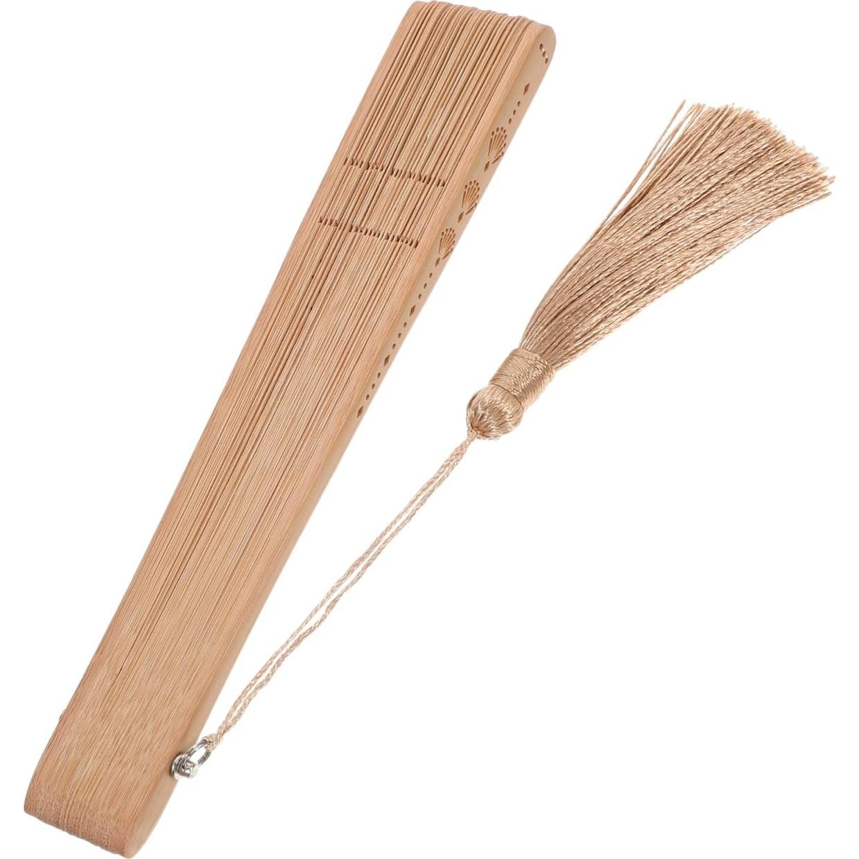 Abanico Plegable de Bambú BESPORTBLE Vintage 31cm Marrón