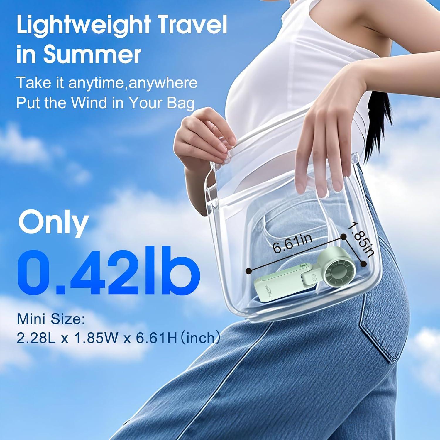 Ventilador Portátil WHATOOK H05 Verde 5 Velocidades 4000mAh