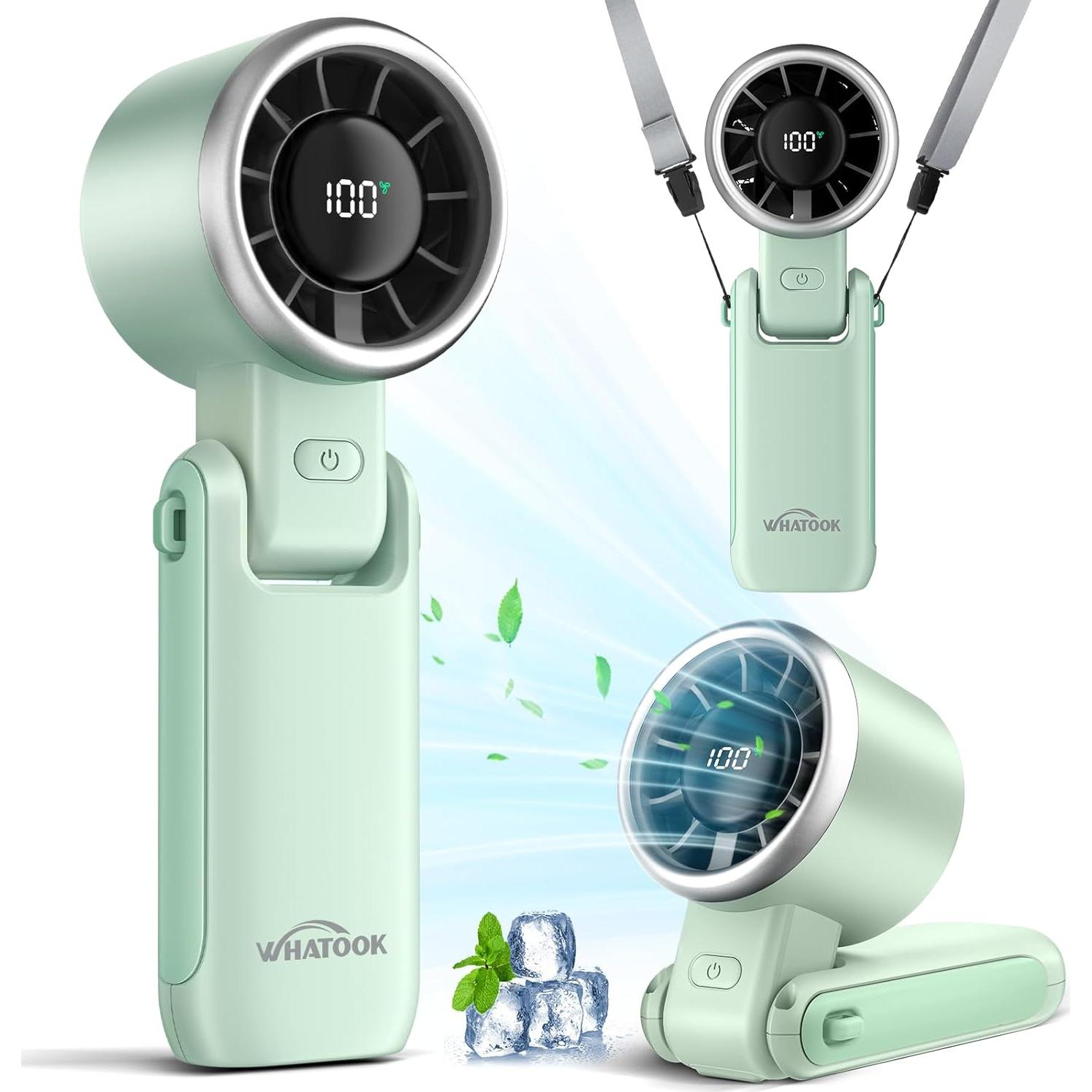 Ventilador Portátil WHATOOK H05 Verde 5 Velocidades 4000mAh