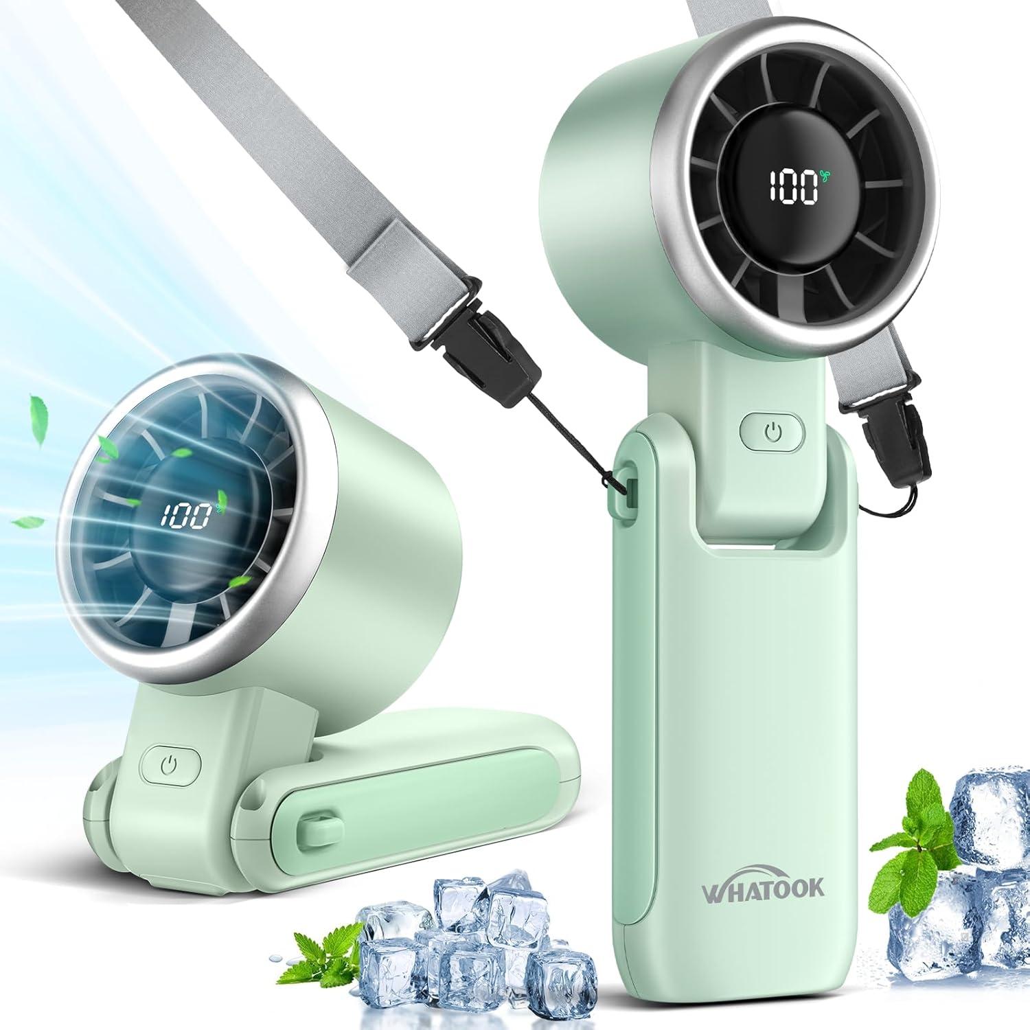 Ventilador Portátil WHATOOK H05 Verde 5 Velocidades 4000mAh
