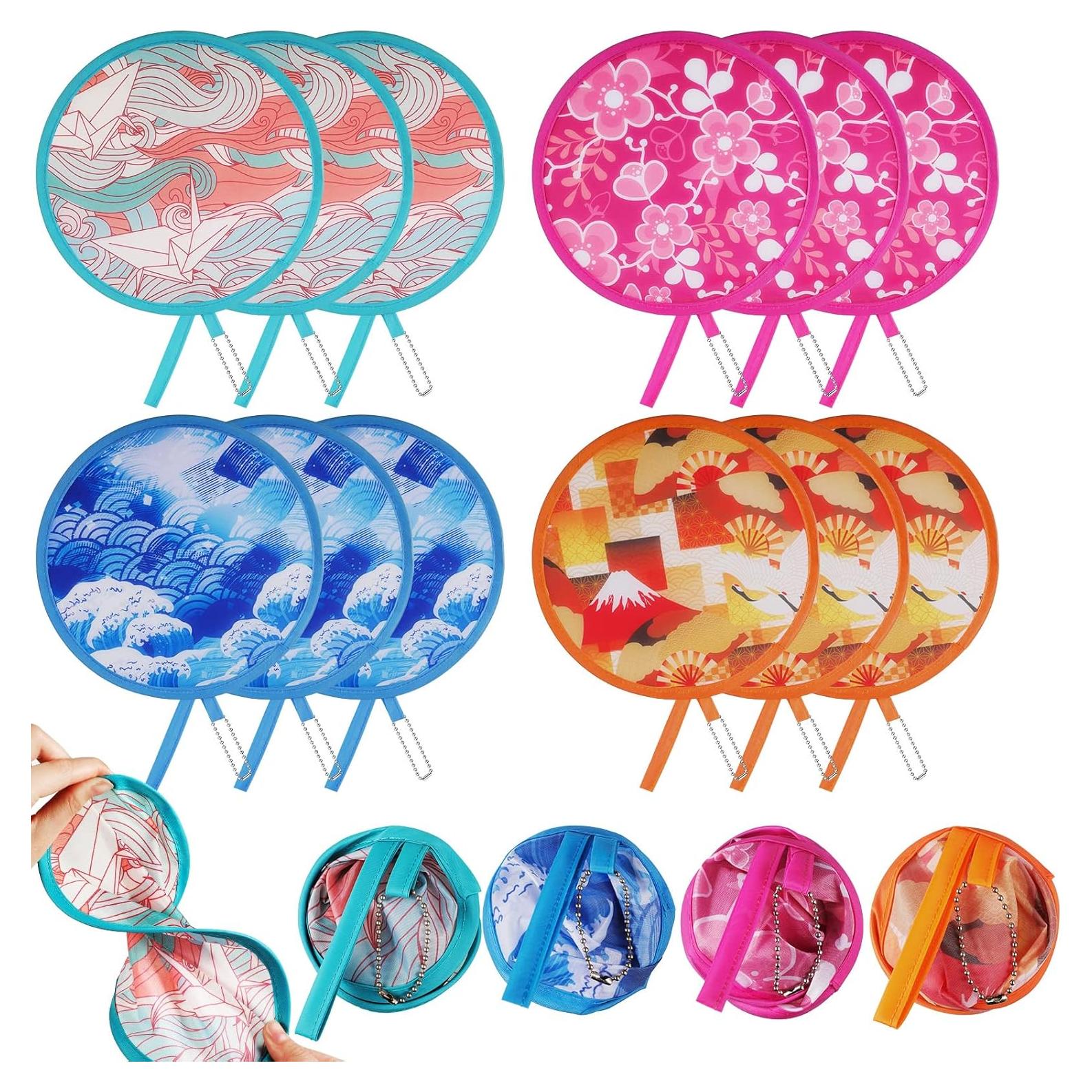 Ventiladores de Mano Plegables Marsui - 12 Piezas Estilo Japonés