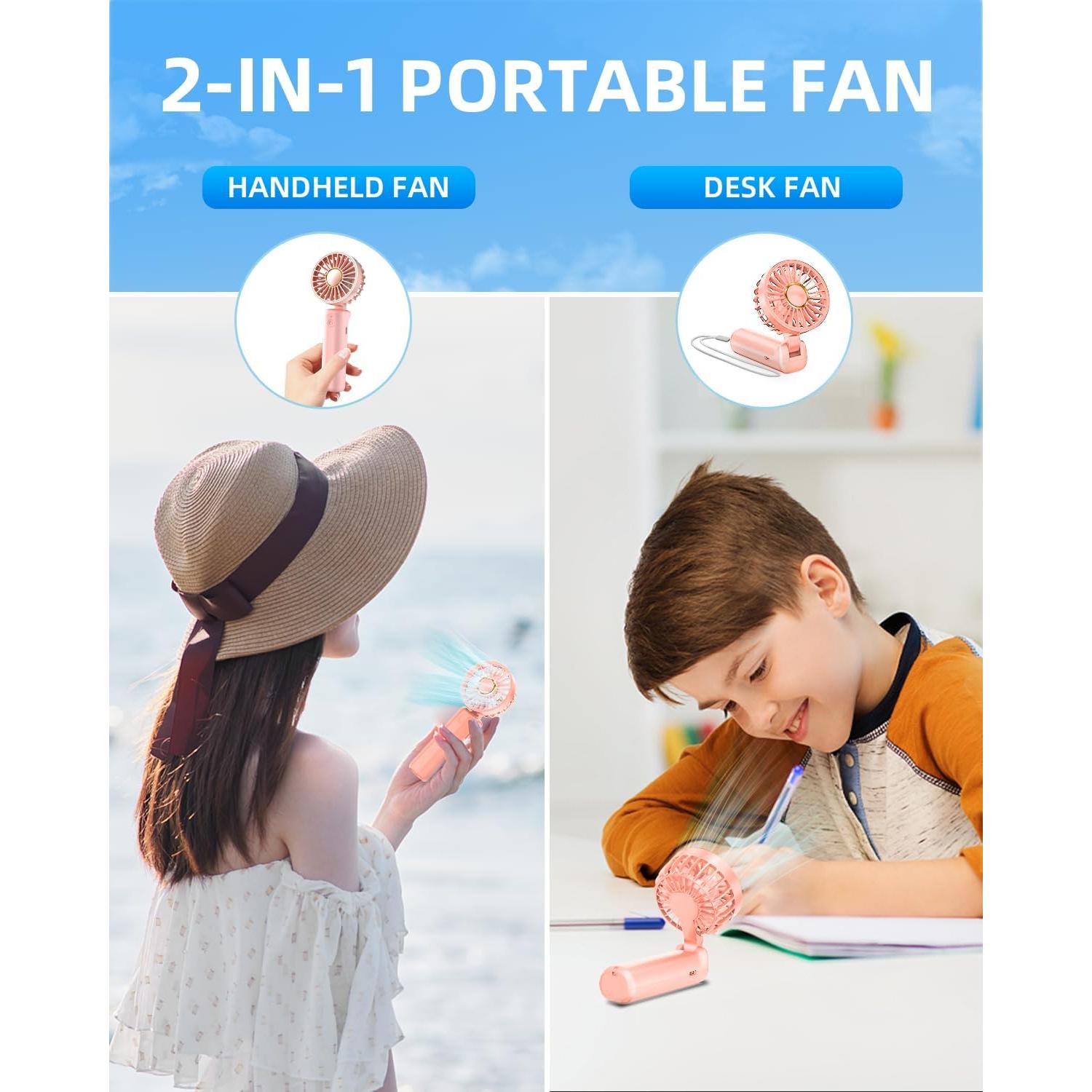 Ventilador Portátil Hssio 2000mAh Plegable 180° 3 Velocidades