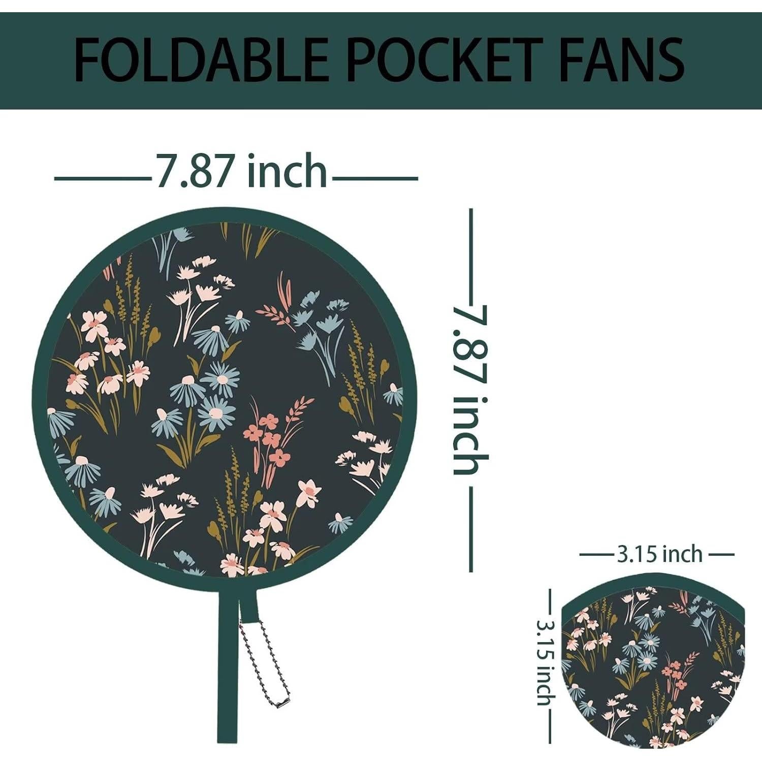 Ventiladores Plegables SUJJY 4 Piezas Florales Coloridos 20cm