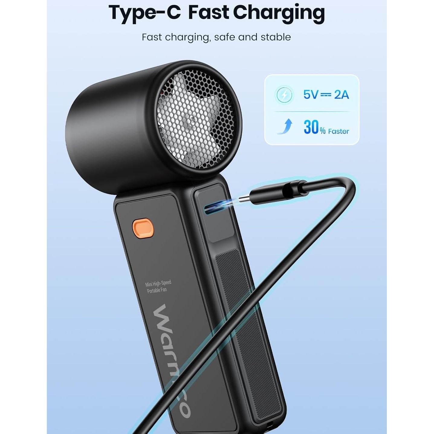 Ventilador Portátil de Mano Warmco H1 5000mAh Negro