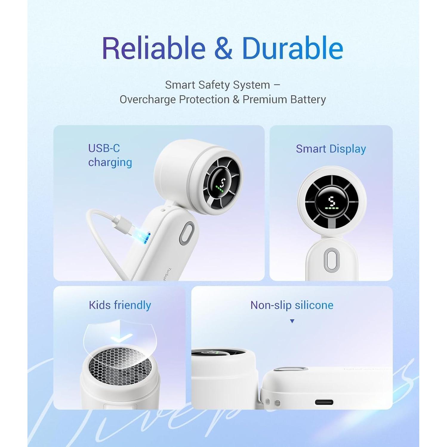 Ventilador Portátil iTurbo Diveblues 4000mAh 5 Velocidades LED