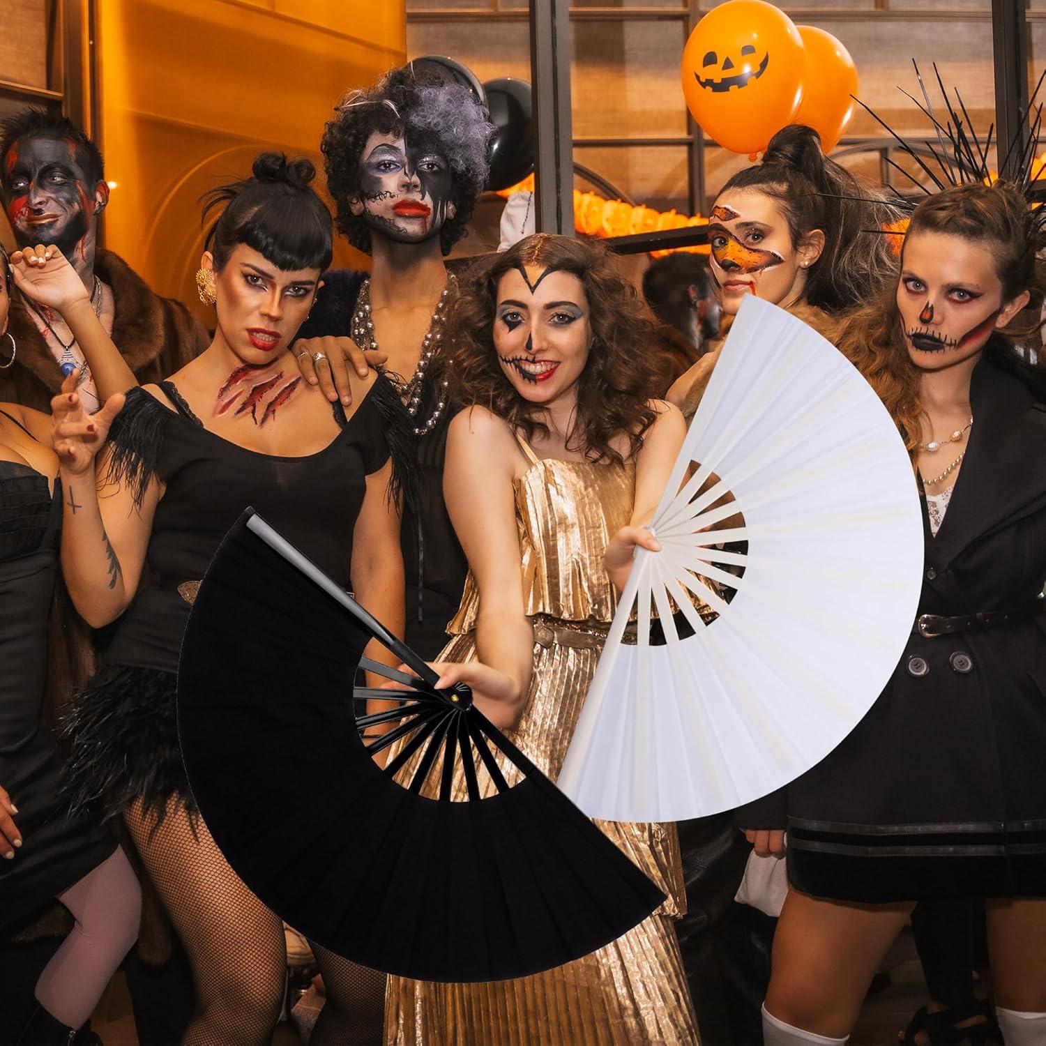 Abanicos Plegables MDDRUIQI de Nylon para Mujeres - Paquete de 2