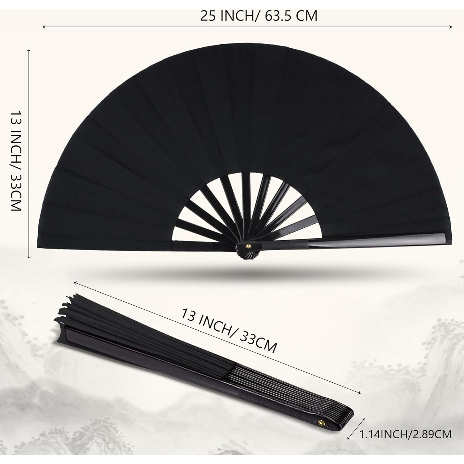 Abanicos Plegables MDDRUIQI de Nylon para Mujeres - Paquete de 2