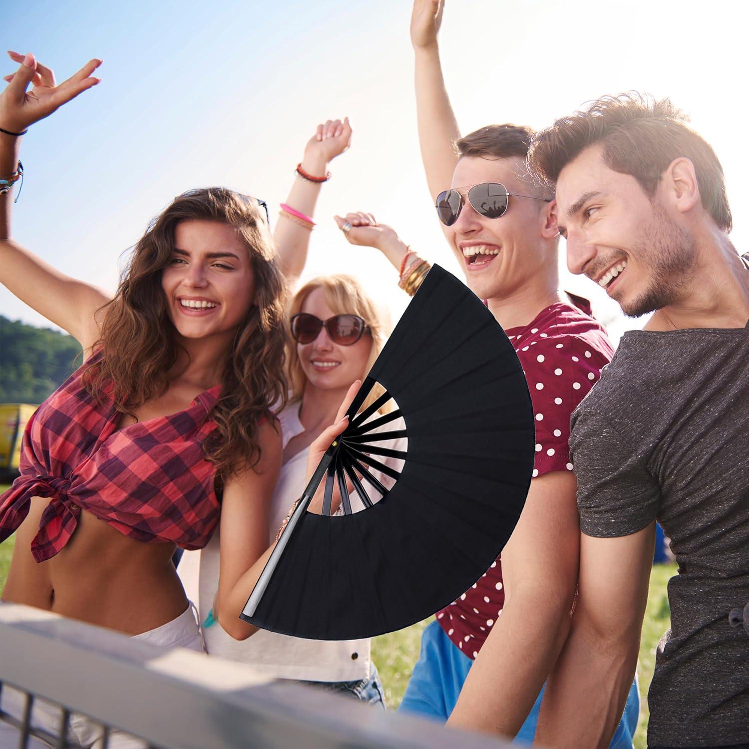 Abanicos Plegables MDDRUIQI de Nylon para Mujeres - Paquete de 2