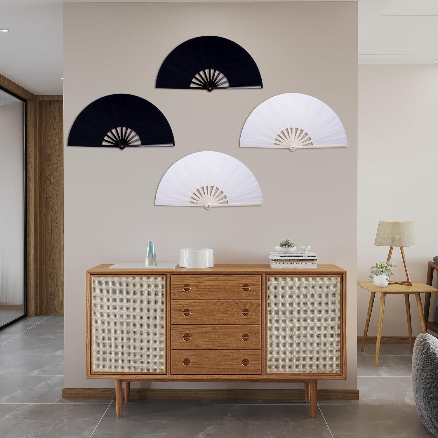 Abanicos Plegables MDDRUIQI de Nylon para Mujeres - Paquete de 2